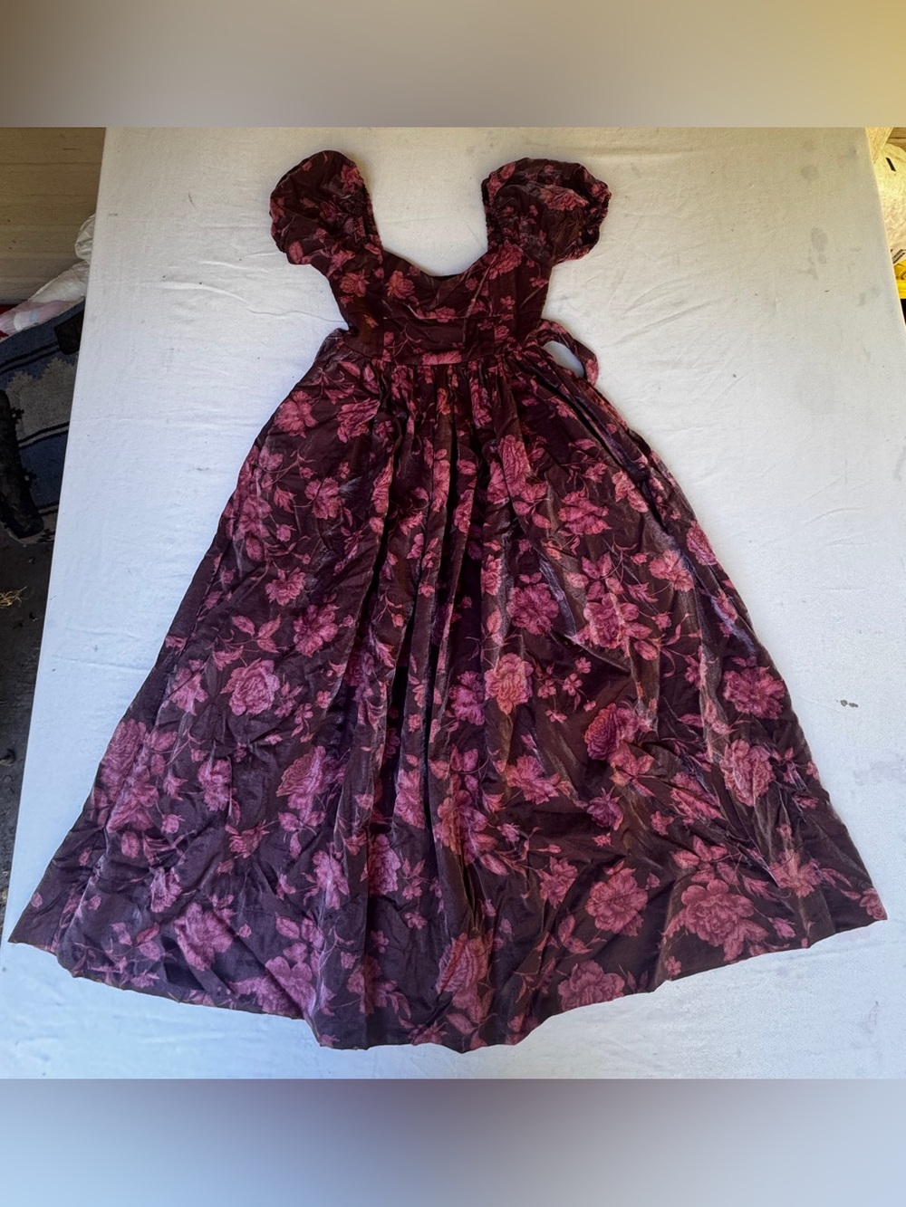 Altar d State Purple on pink floral texture party dress girls size S